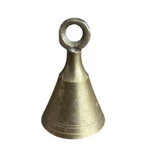 Vintage Engraved 2-1/4" Brass Bell Patina